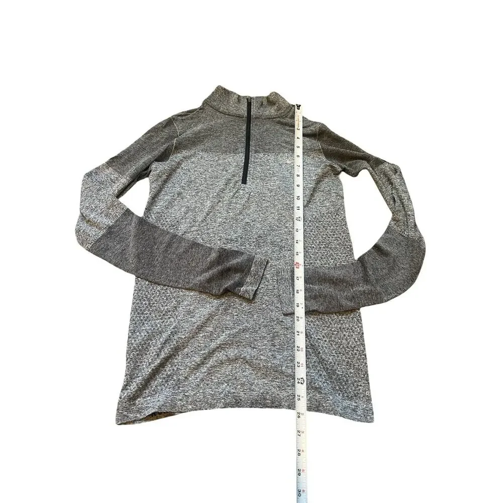 Nike Running Quarter Zip Pullover Womens Medium Gray Long Sleeve Active Top